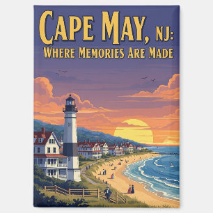 Aimant Vintage Cape May New Jersey Travel