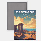Aimant Vintage Carthage Tunisie Travel (Recto/Verso)