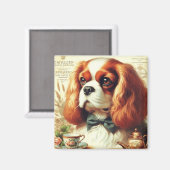 Aimant Vintage Cavalier King Charles Peinture espagnole (Recto/Verso)