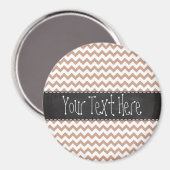 Aimant Vintage Chalkboard look; Brown Chevron Motif (Recto/Verso)
