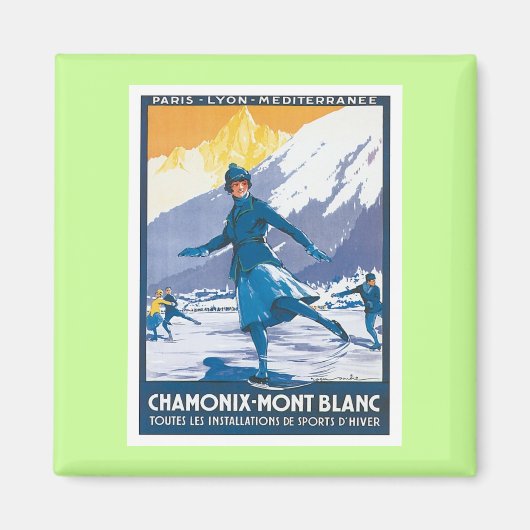 Aimant Vintage Chamonix Mont Blanc (Devant)