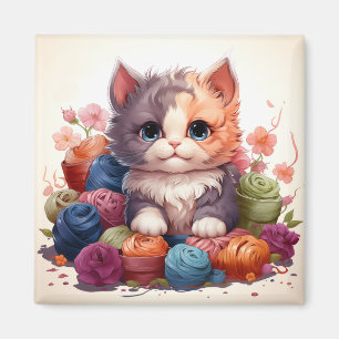 aimant vintage chat mignon