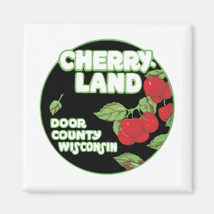 Aimant Vintage Cherry Land Wisconsin