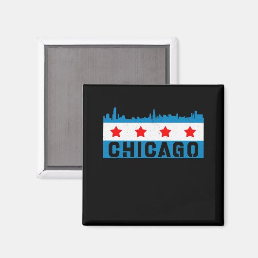 Aimant Vintage Chicago Flag (Recto/Verso)