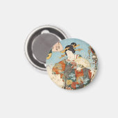 Aimant Vintage classique ukiyo-e geisha Utagawa (Recto/Verso)