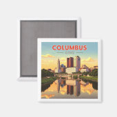 Aimant Vintage Columbus Ohio (Recto/Verso)