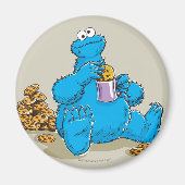 Aimant Vintage Cookie Monster Manger Cookies (Devant)