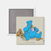 Aimant Vintage Cookie Monster Manger Cookies (Recto/Verso)