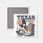 Aimant Vintage Cowboy Texas (Recto/Verso)