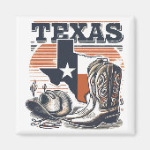 Aimant Vintage Cowboy Texas (Devant)