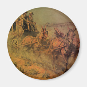 Aimant Vintage Cowboys, The Stage Coach par John Borein
