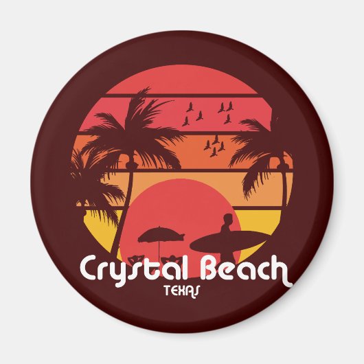 Aimant Vintage Crystal Beach Texas (Devant)