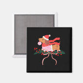 Aimant Vintage Cute Dachshund Christmas Wiener Dog Lover  (Recto/Verso)