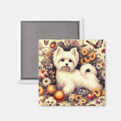 Aimant Vintage Cute Maltais (Recto/Verso)