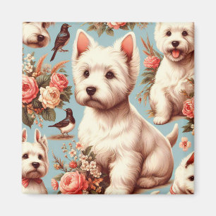 Aimant Vintage Cute West Highland White Terrier