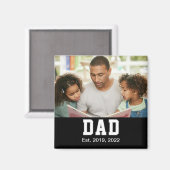 Aimant Vintage Dad Established Gift Photo (Recto/Verso)