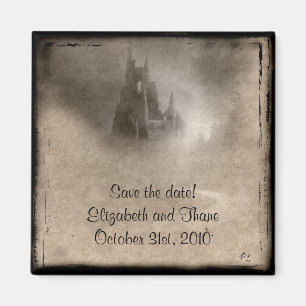 Aimant Vintage Dark Castle gothique Enregistrer la date