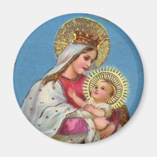 Aimant vintage de Noël de Jésus de Mary et de b