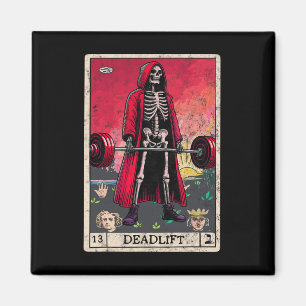 Aimant Vintage Deadlift Skeleton Halloween Gym plaisanter