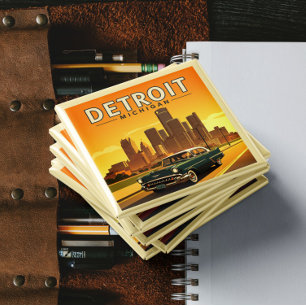 Aimant Vintage Detroit Michigan