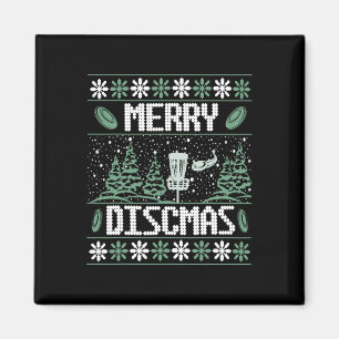 Aimant Vintage Disc Golf Noël Moche Joyeux Discmas Par