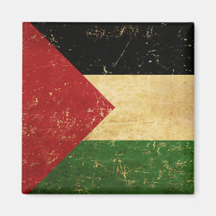 Aimant vintage drapeau palestinien effet grunge