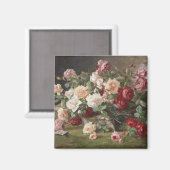 Aimant Vintage E. Hariel Rose Still Life (Recto/Verso)