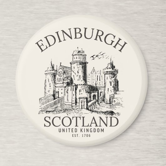 Aimant Vintage Edinburgh | Castle Retro Design