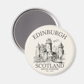 Aimant Vintage Edinburgh | Castle Retro Design (Recto/Verso)