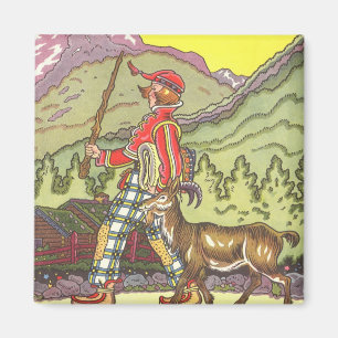 Aimant Vintage Fairy Tale, Boy and the North Wind, Hauman