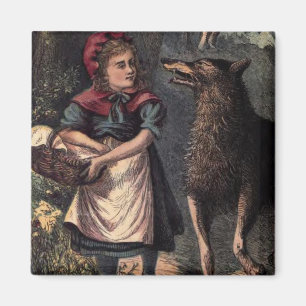 Aimant Vintage Fairytale Red Riding Hood Rencontre Le Lou