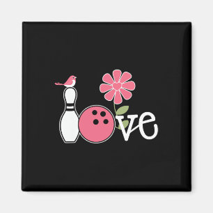 Aimant Vintage Femmes Bowling Design Girls Love Team Bowl