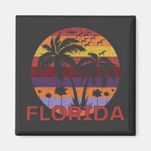 Aimant Vintage Floride USA Summer Beach (Devant)
