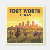 Aimant Vintage Fort Worth Texas (Devant)