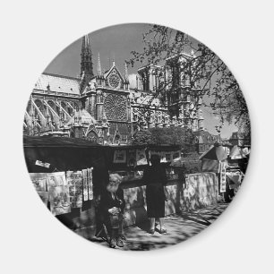 Aimant Vintage France Paris Dame Librairies