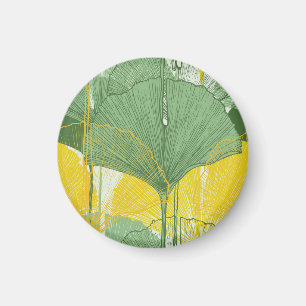Aimant Vintage Ginkgo Biloba : Feuilles tropicaux