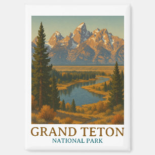 Aimant Vintage Grand Teton National Park Travel
