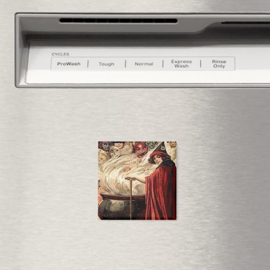 Aimant Vintage Halloween Cauldron Magic (In Situ (Lave-vaisselle))