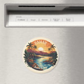 Aimant Vintage Hawaii Tropical Beach Travel Fridge (In Situ (Lave-vaisselle))
