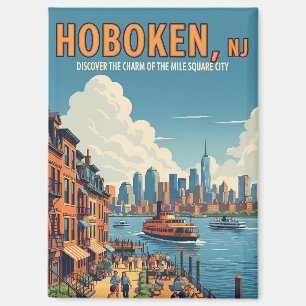 Aimant Vintage Hoboken New Jersey Travel