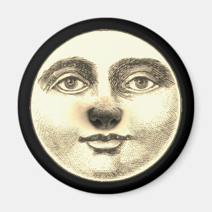 Aimant Vintage homme dans la lune chiot nez chien nez whi