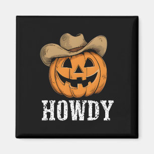 Aimant Vintage Howdy Citrouille Cowboy Western