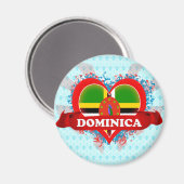 Aimant Vintage I Love Dominica (Recto/Verso)