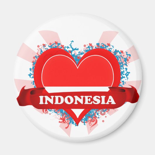 Aimant Vintage I Love Indonesia (Devant)