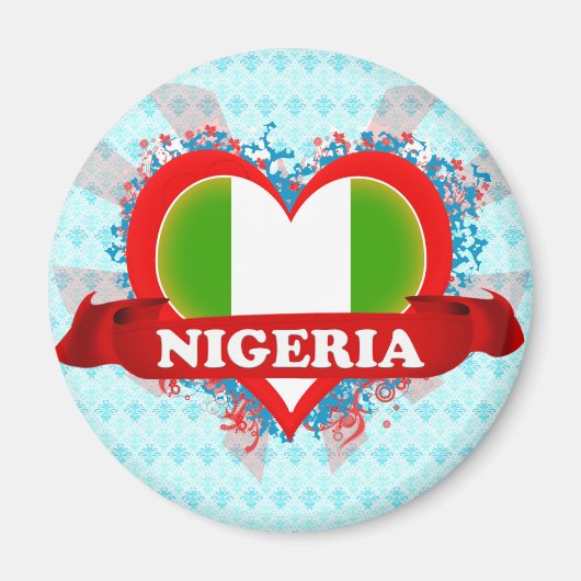 Aimant Vintage I Love Nigeria (Devant)