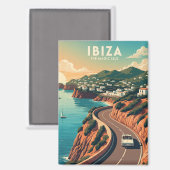 Aimant Vintage Ibiza Espagne Voyage (Recto/Verso)