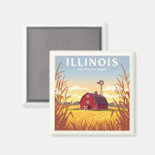 Aimant Vintage Illinois (Recto/Verso)
