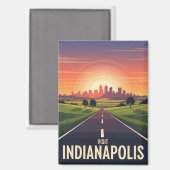 Aimant Vintage Indiana Indianapolis (Recto/Verso)