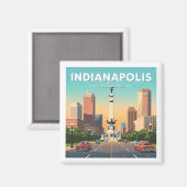 Aimant Vintage Indianapolis Indiana (Recto/Verso)
