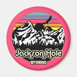 Aimant Vintage Jackson Hole Wyoming